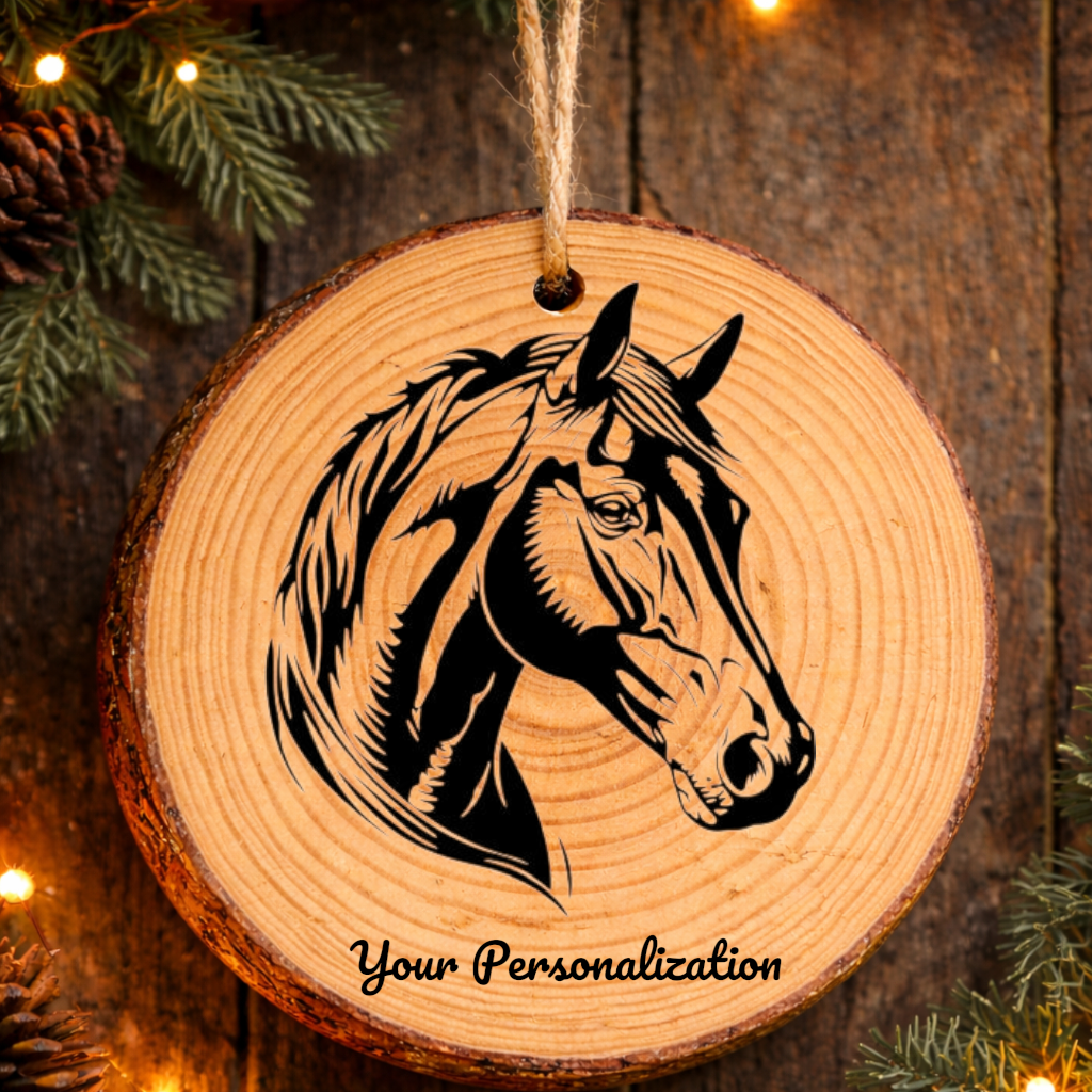 Horse Image #57 Rustic Pine Ornament