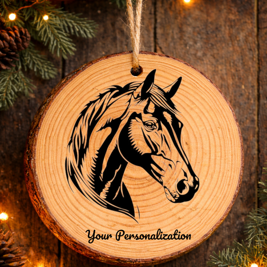 Horse Image #57 Rustic Pine Ornament