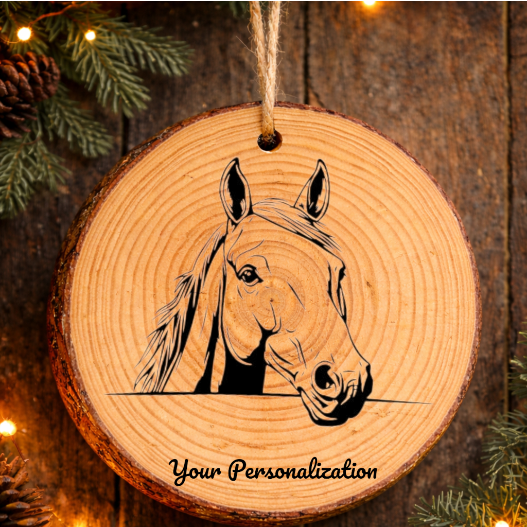 Horse Image #59 Rustic Pine Ornament