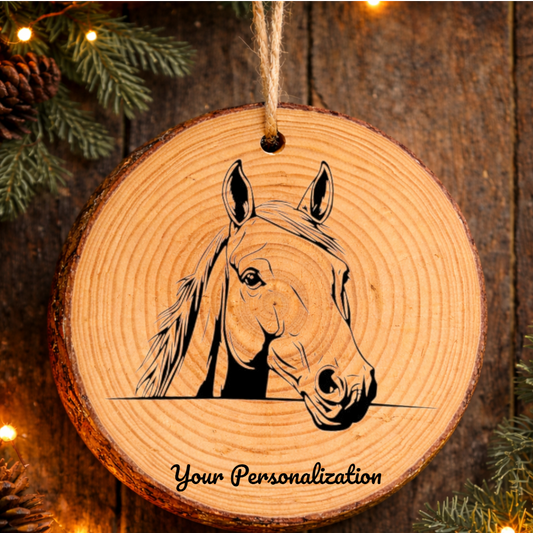 Horse Image #59 Rustic Pine Ornament