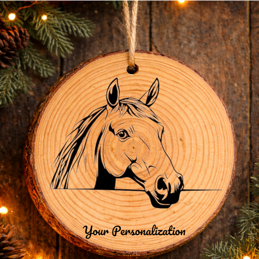 Horse Image #61 Rustic Pine Ornament