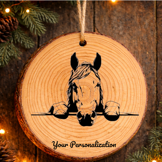 Horse Image #62 Rustic Pine Ornament