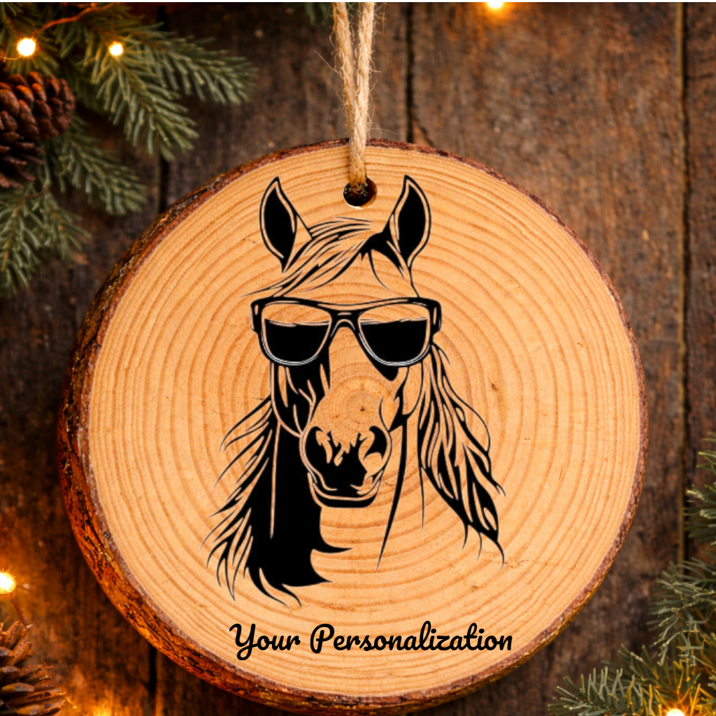Horse Image #67 Rustic Pine Ornament