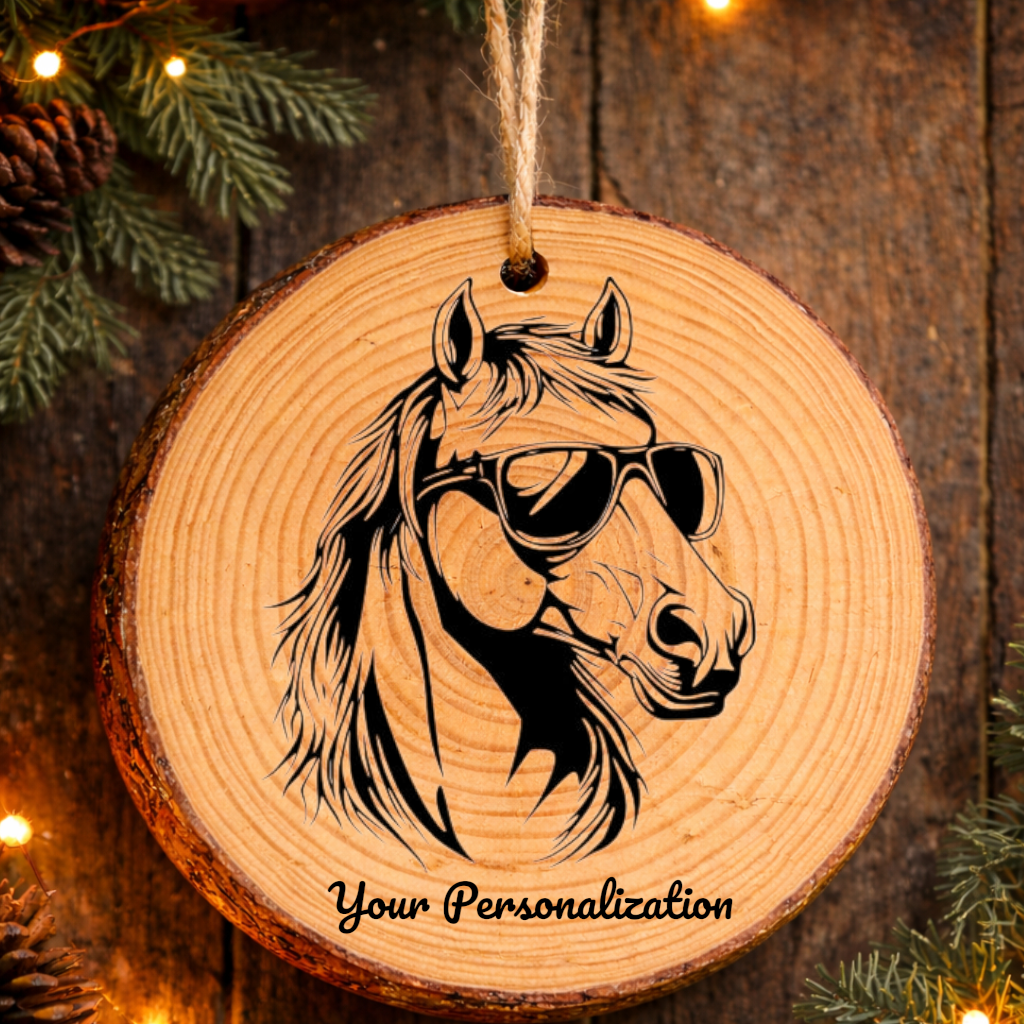 Horse Image #69 Rustic Pine Ornament