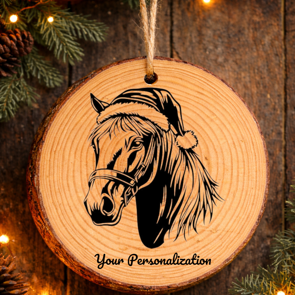 Horse Image #71 Rustic Pine Ornament