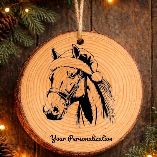 Horse Image #73 Rustic Pine Ornament