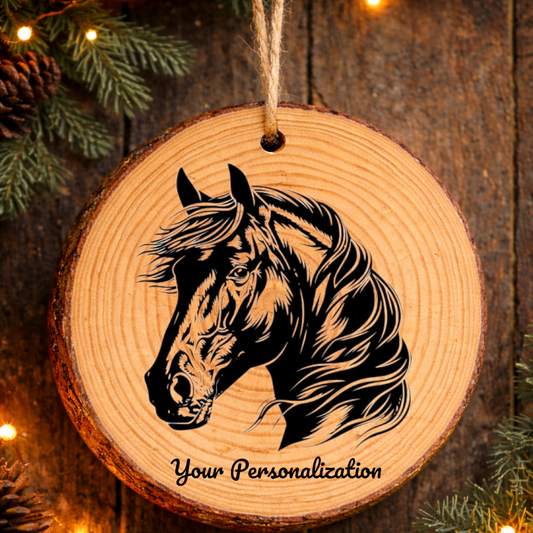 Horse Image #75 Rustic Pine Ornament