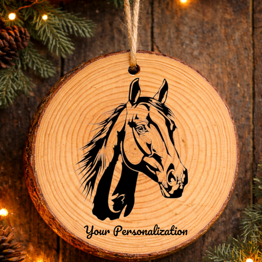 Horse Image #90 Rustic Pine Ornament