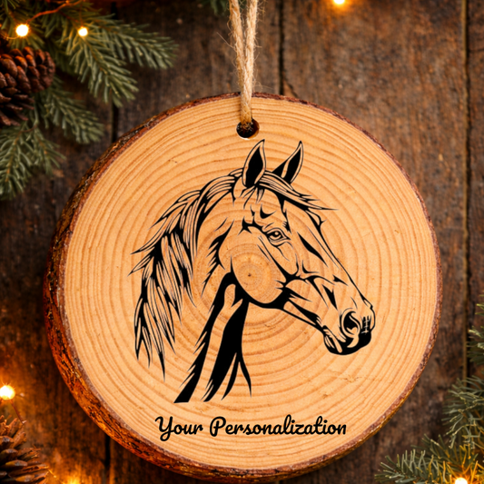 Horse Image #92 Rustic Pine Ornament