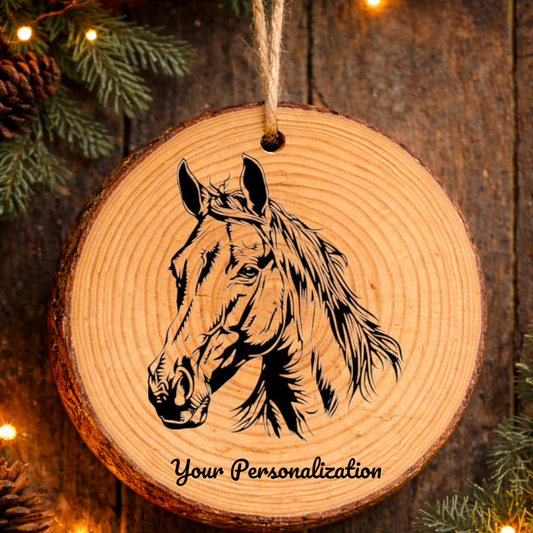 Horse Image #93 Rustic Pine Ornament