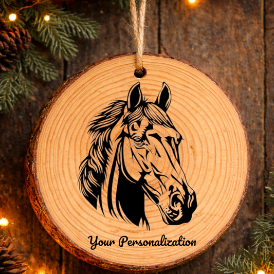 Horse Image #96 Rustic Pine Ornament