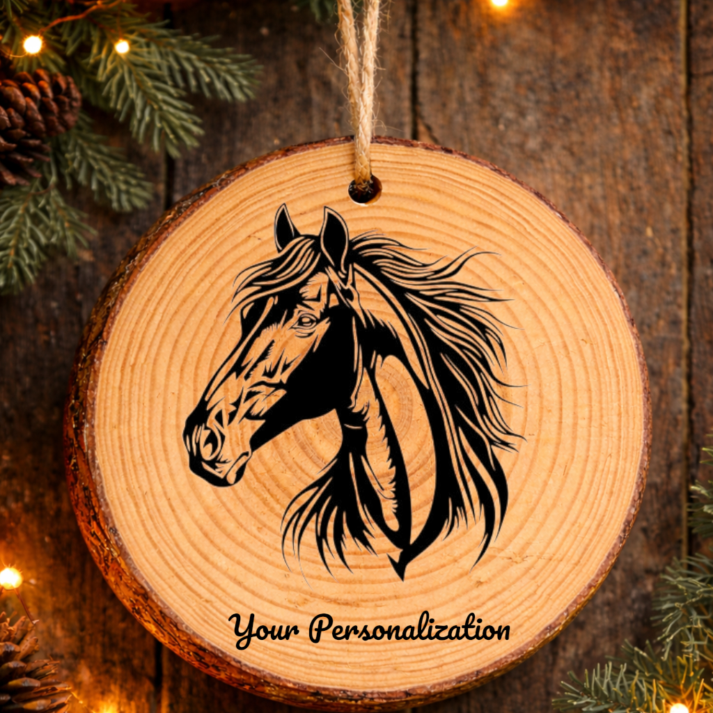 Horse Image #97 Rustic Pine Ornament