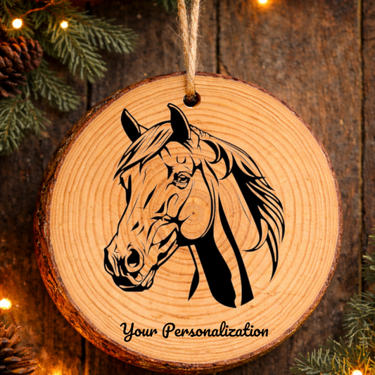 Horse Image #101 Rustic Pine Ornament