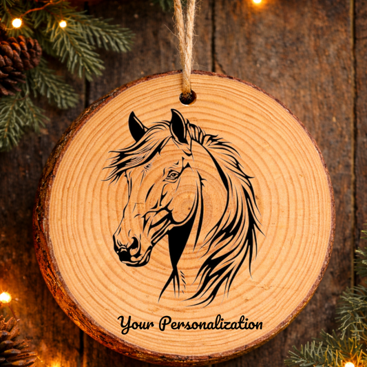 Horse Image #103 Rustic Pine Ornament