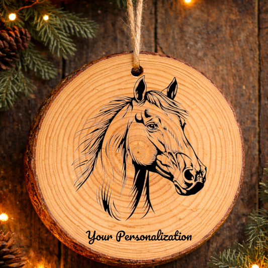 Horse Image #105 Rustic Pine Ornament