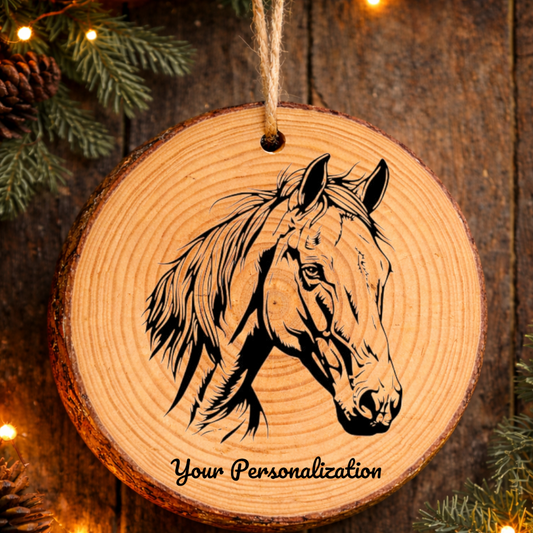 Horse Image #108 Rustic Pine Ornament