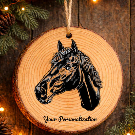 Horse Image #119 Rustic Pine Ornament