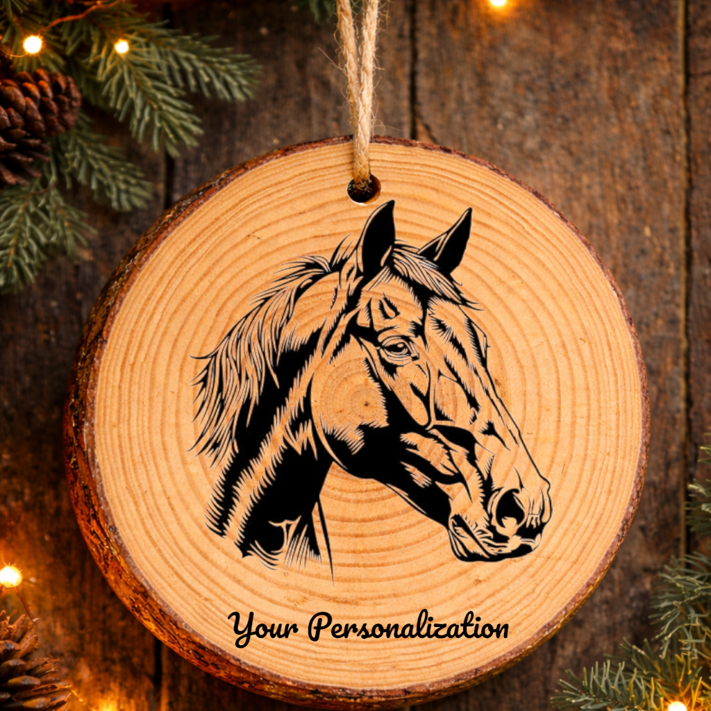 Horse Image #120 Rustic Pine Ornament