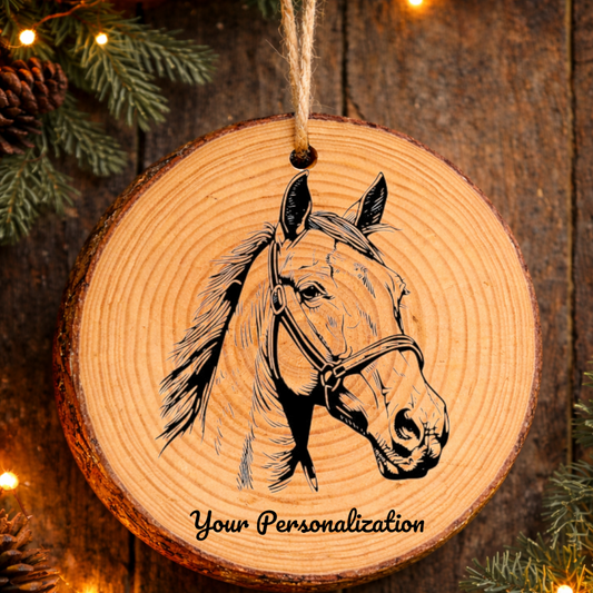 Horse Image #122 Rustic Pine Ornament