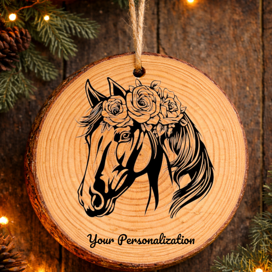 Horse Image #125 Rustic Pine Ornament