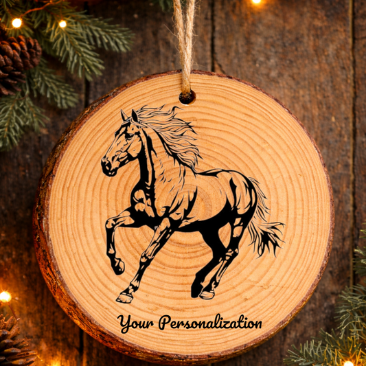 Horse Image #136 Rustic Pine Ornament