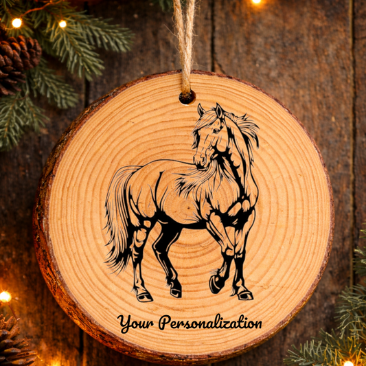 Horse Image #137 Rustic Pine Ornament