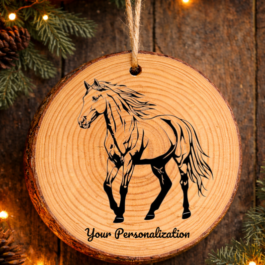 Horse Image #141 Rustic Pine Ornament