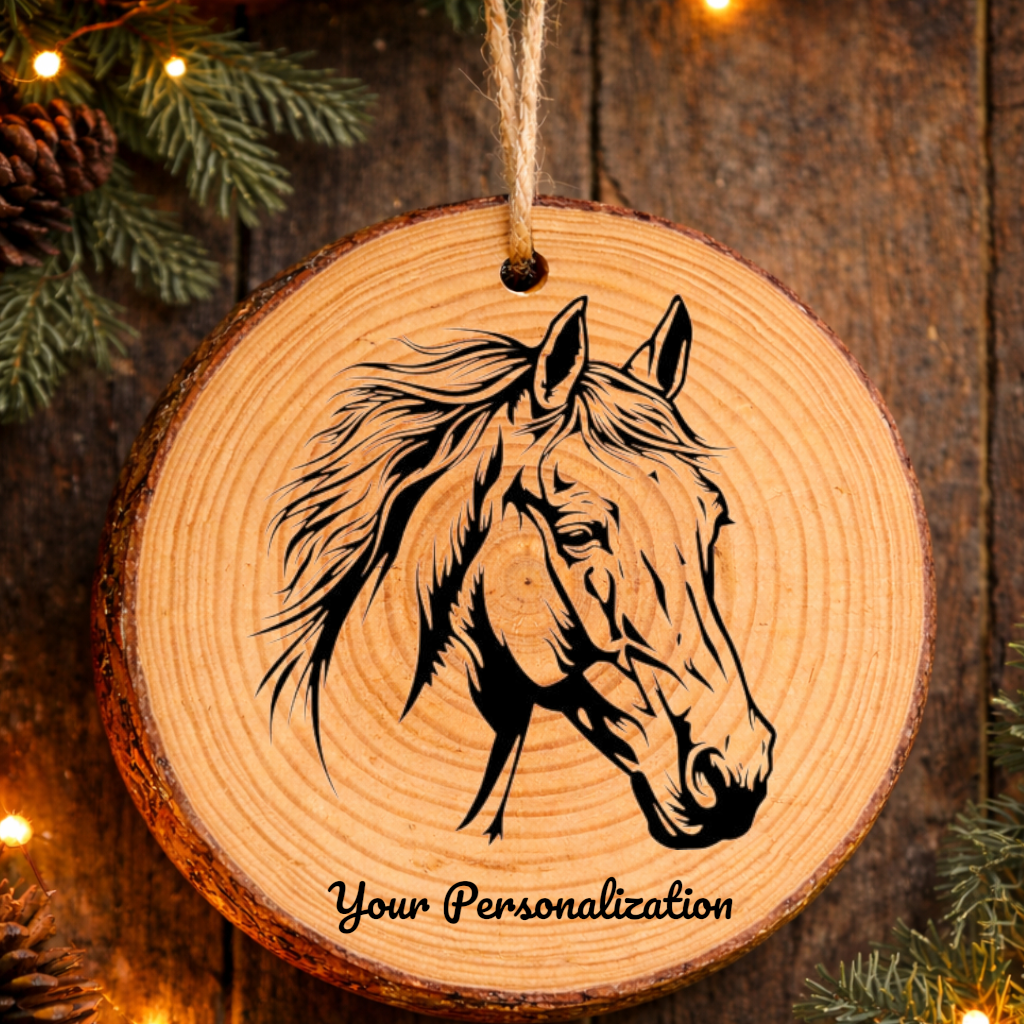 Horse Image #143 Rustic Pine Ornament