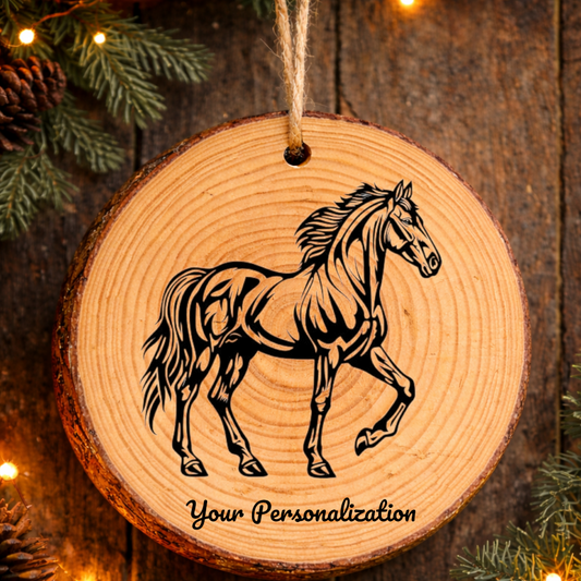 Horse Image #144 Rustic Pine Ornament