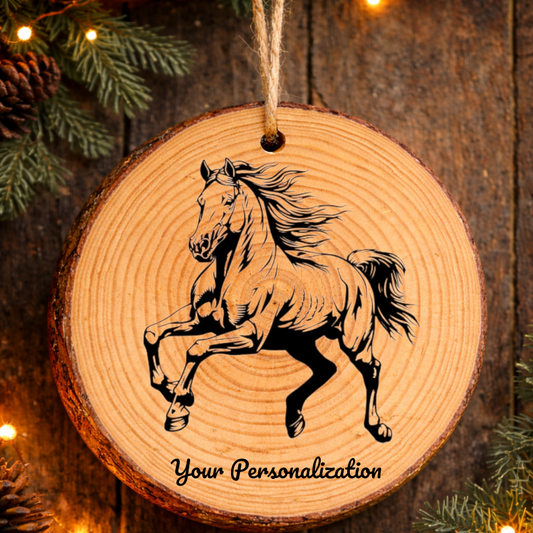 Horse Image #146 Rustic Pine Ornament