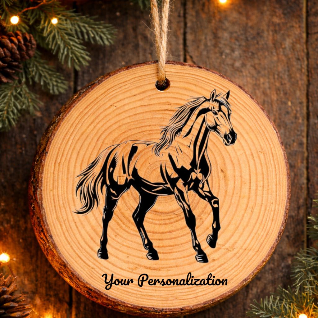Horse Image #147 Rustic Pine Ornament