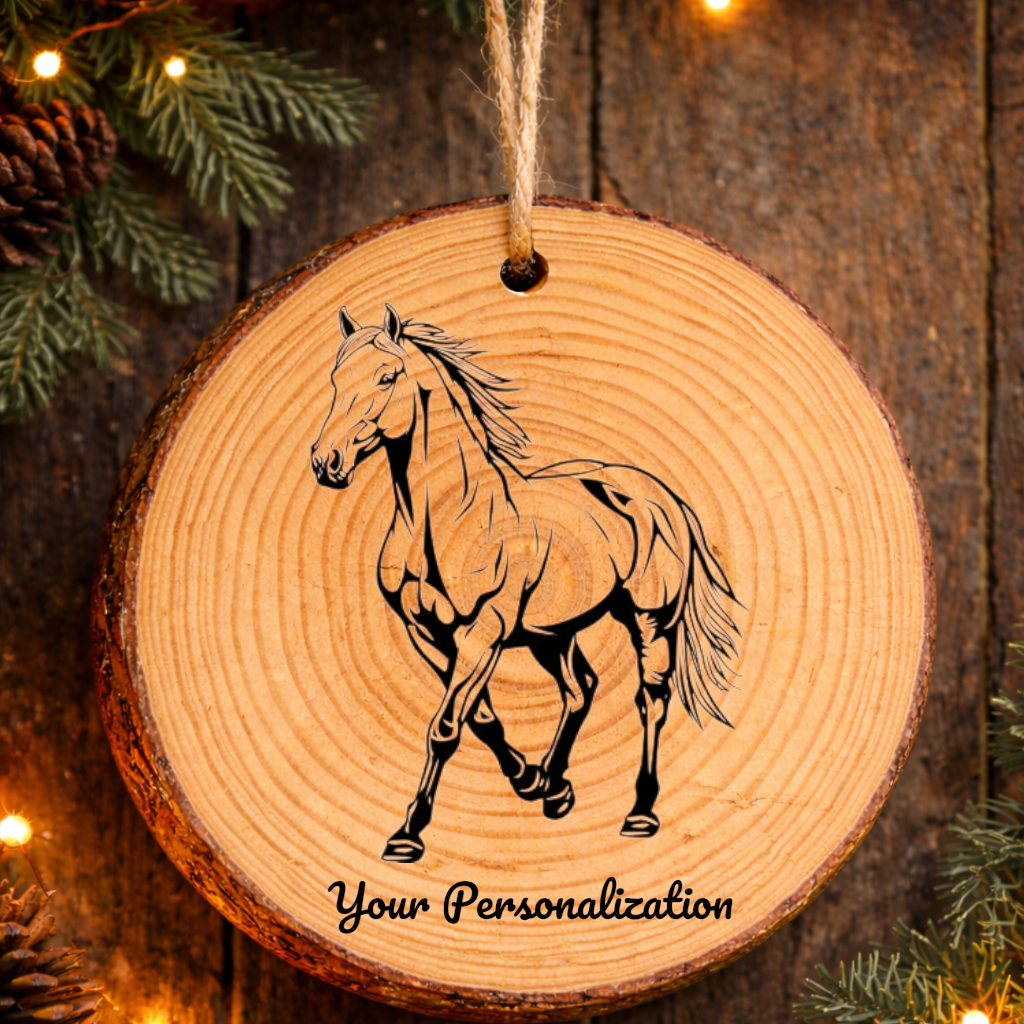 Horse Image #148 Rustic Pine Ornament