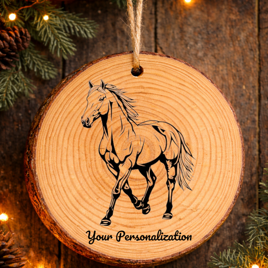 Horse Image #148 Rustic Pine Ornament