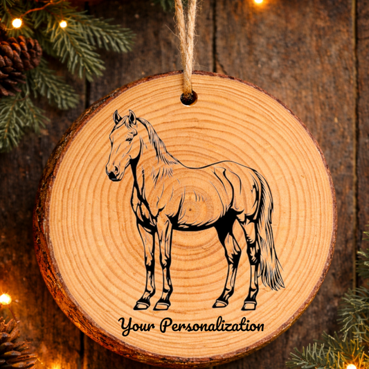 Horse Image #149 Rustic Pine Ornament