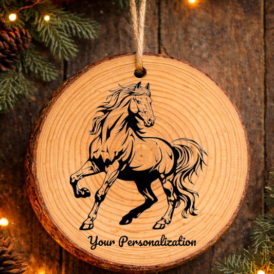 Horse Image #150 Rustic Pine Ornament