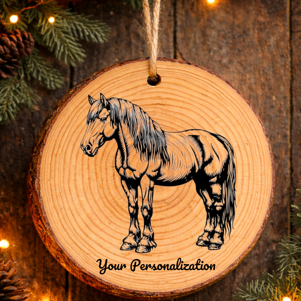 Horse Image #153 Rustic Pine Ornament