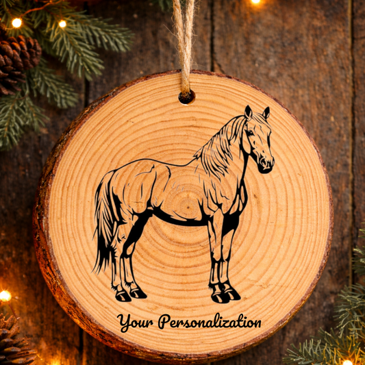 Horse Image #155 Rustic Pine Ornament