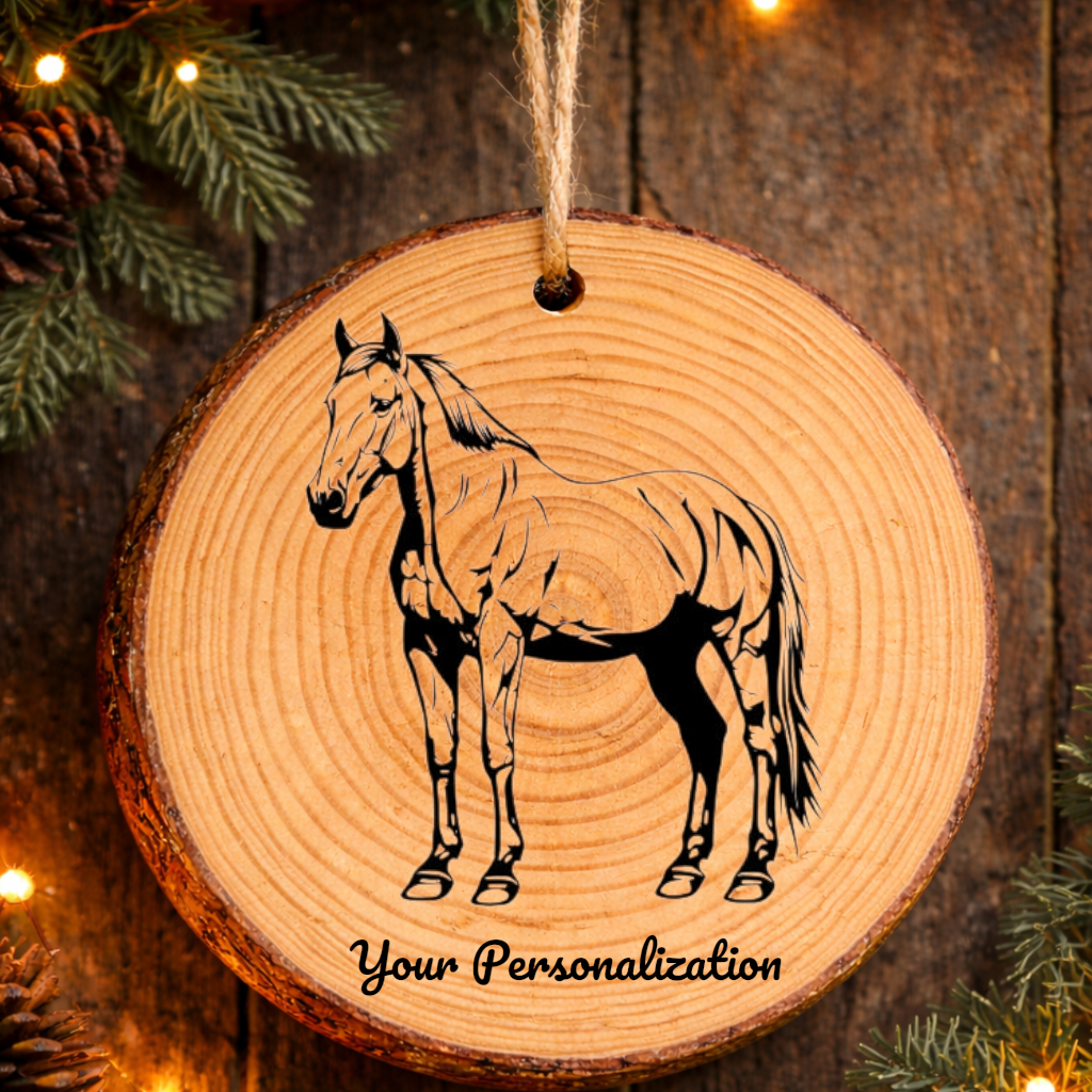 Horse Image #156 Rustic Pine Ornament