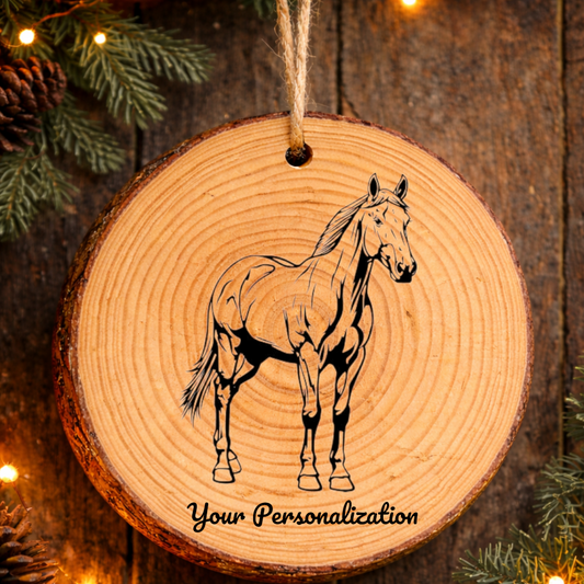 Horse Image #158 Rustic Pine Ornament