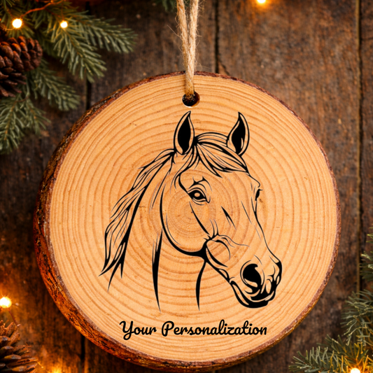 Horse Image #165 Rustic Pine Ornament