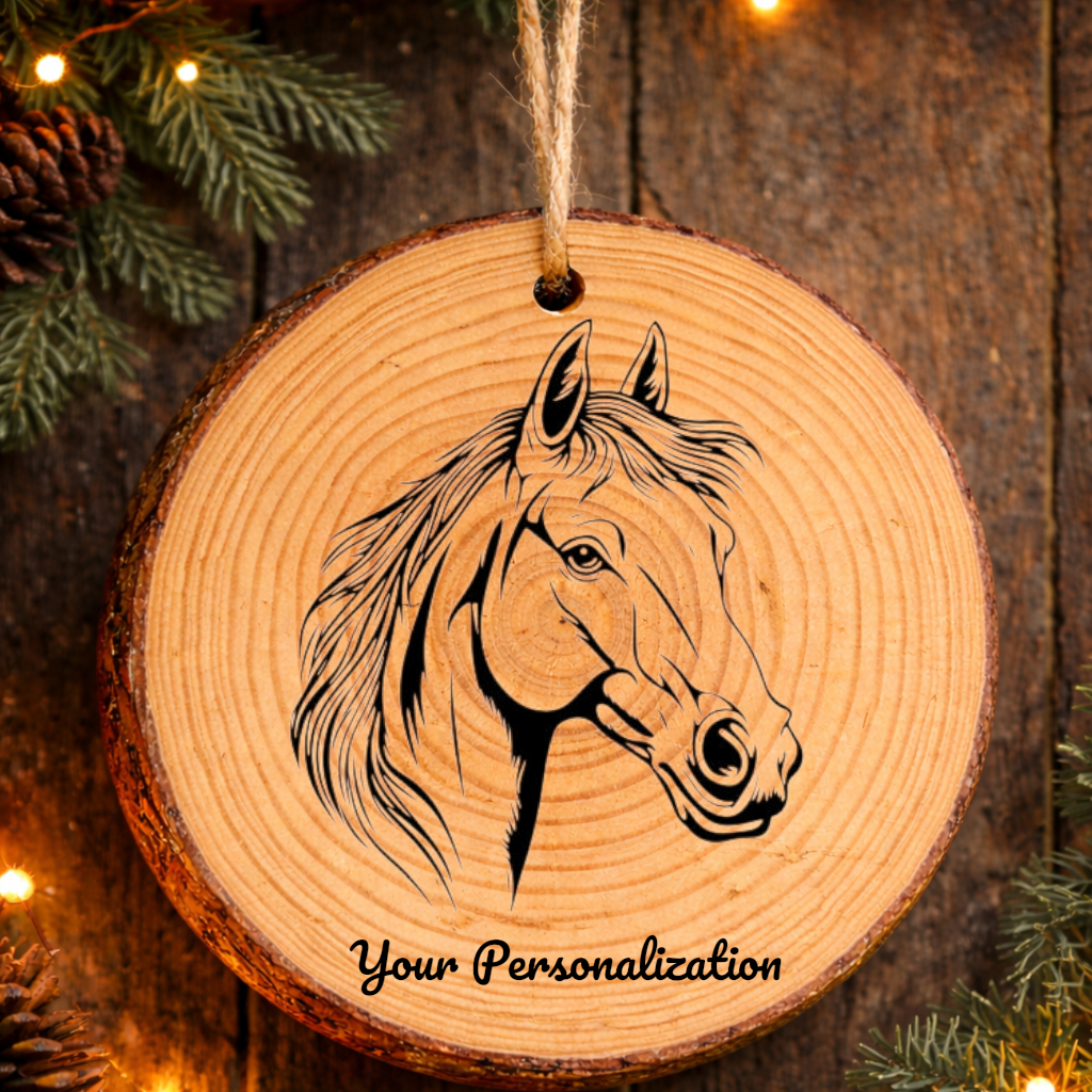 Horse Image #166 Rustic Pine Ornament