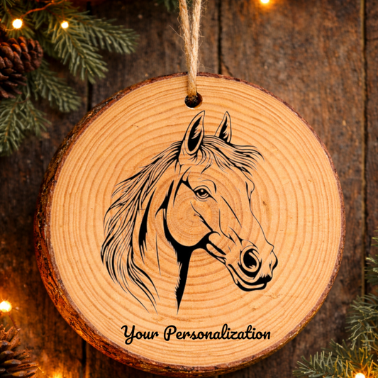 Horse Image #166 Rustic Pine Ornament