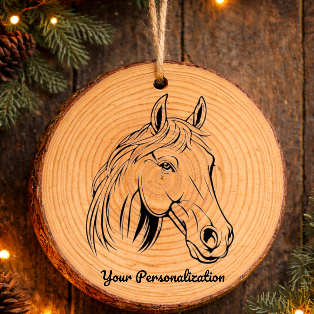 Horse Image #167 Rustic Pine Ornament