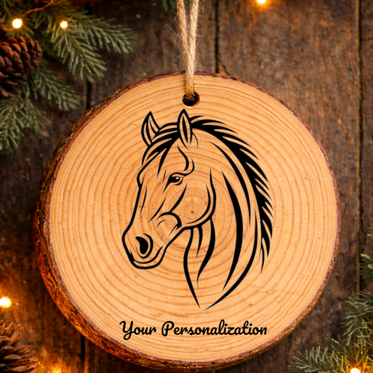 Horse Image #168 Rustic Pine Ornament