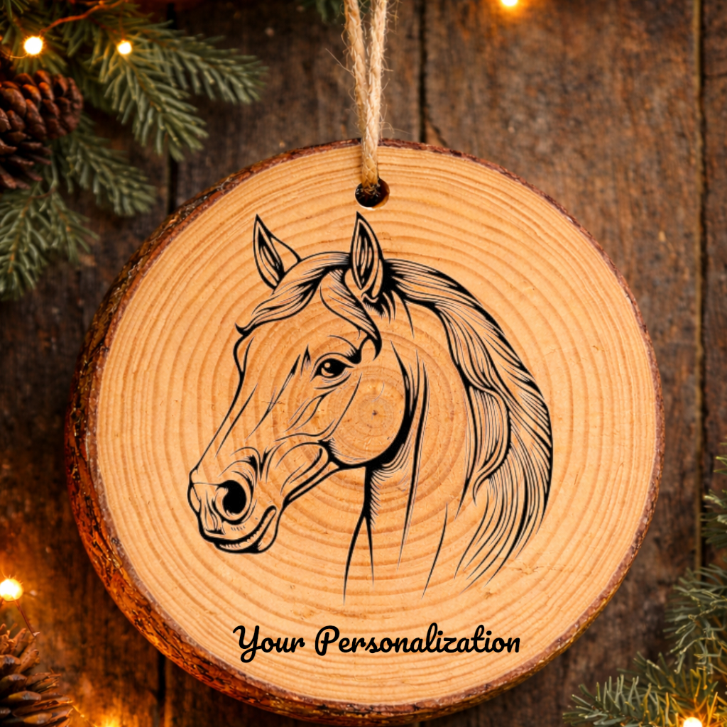 Horse Image #169 Rustic Pine Ornament