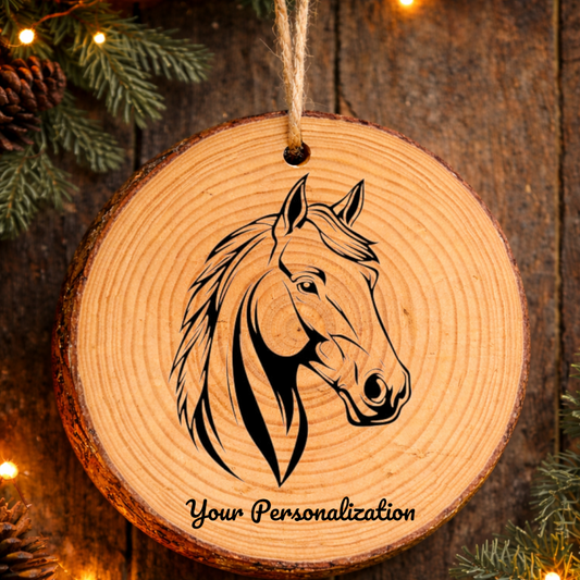 Horse Image #170 Rustic Pine Ornament