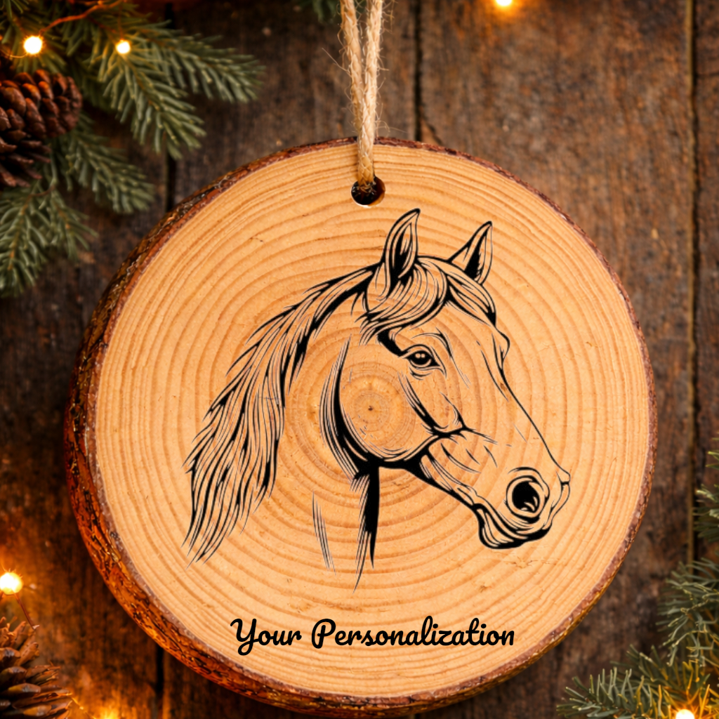 Horse Image #174 Rustic Pine Ornament