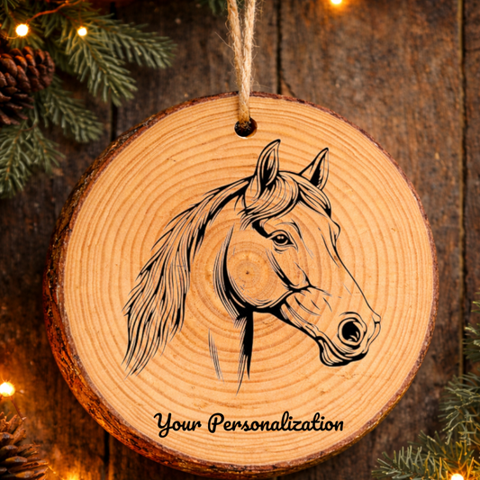Horse Image #174 Rustic Pine Ornament