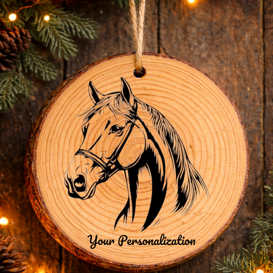 Horse Image #180 Rustic Pine Ornament