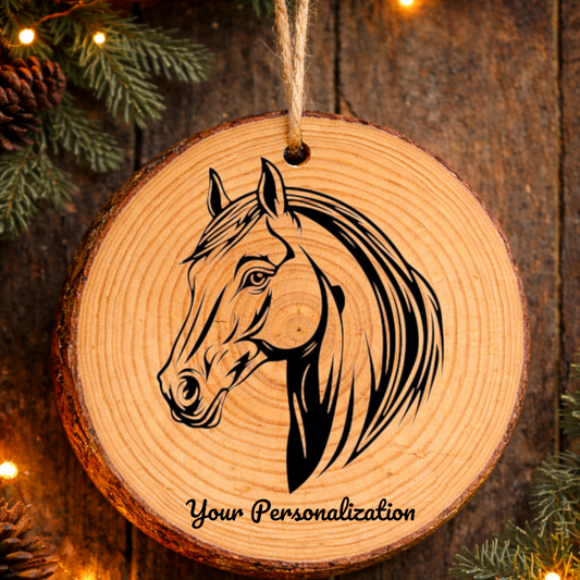 Horse Image #181 Rustic Pine Ornament